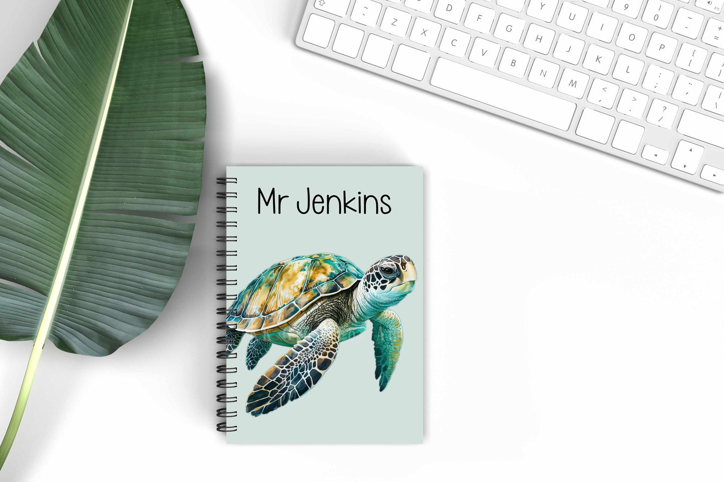 A5 Turtle Notebook, Gift For Mum, Friend, Birthday Gift For Her, Personalised Notepad, Green Turtle Gifts