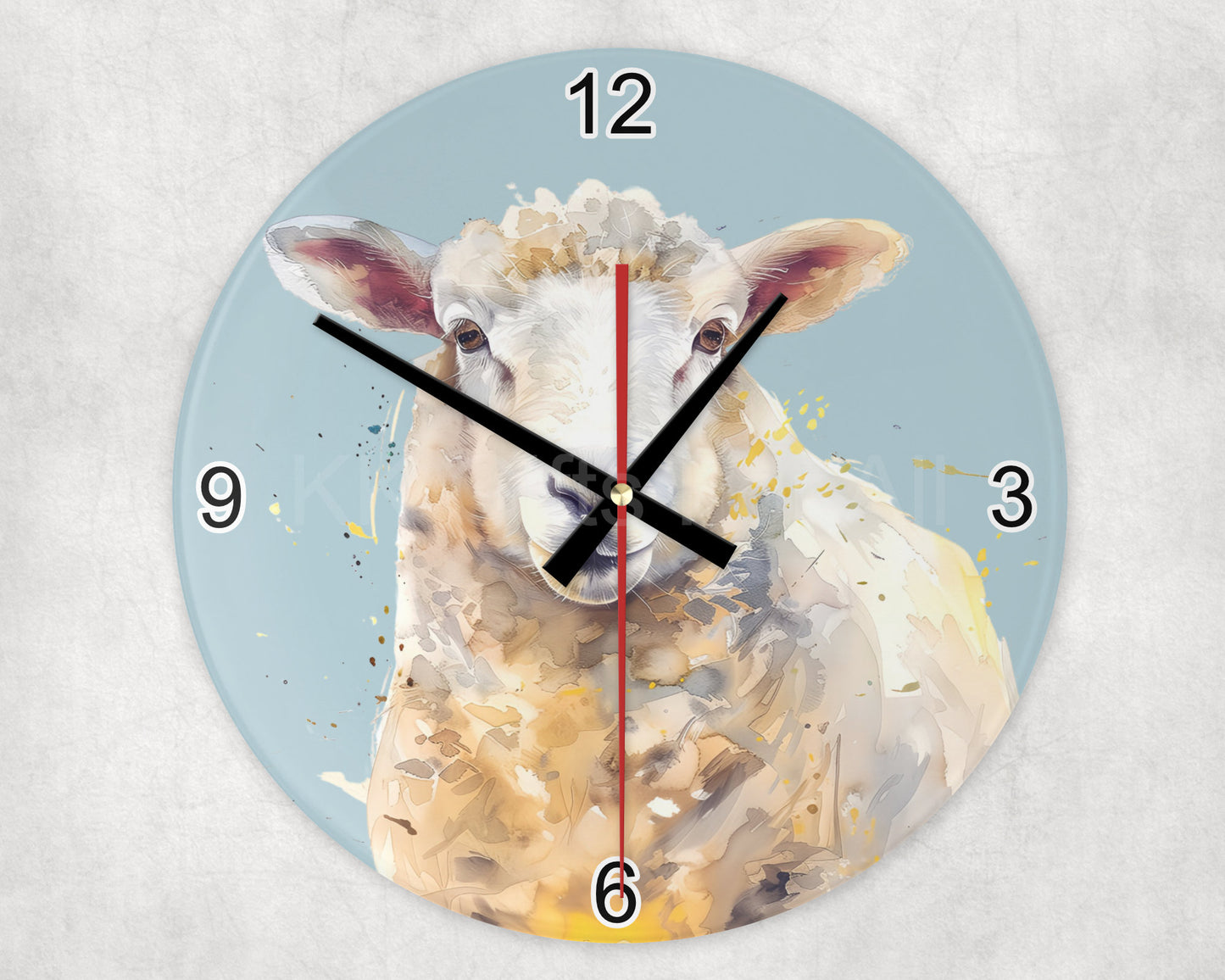 Sheep Glass Clock, Sheep Farmer Home Deco, Wall Clock