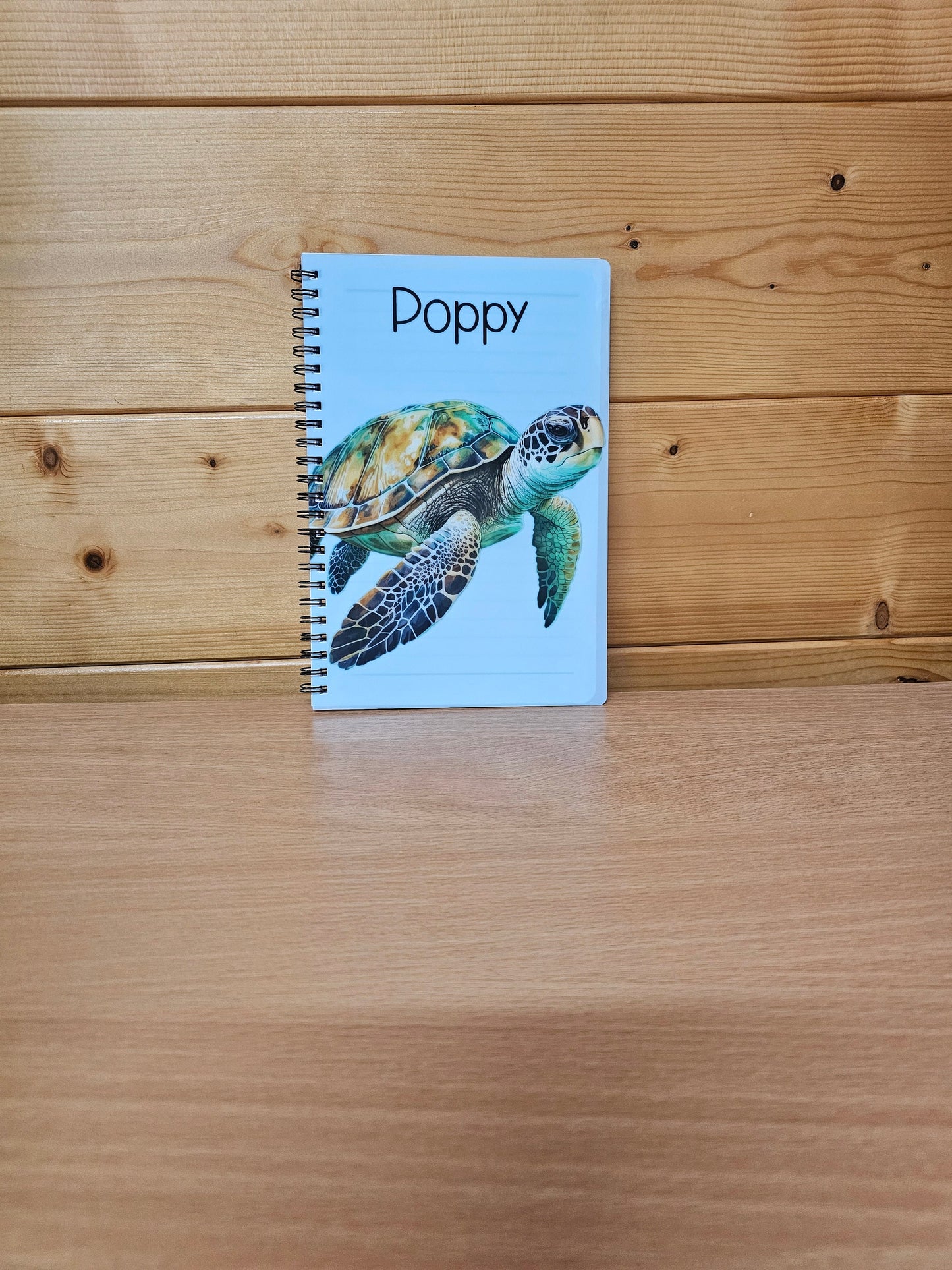 A5 Blue Turtle Notebook, Birthday Gift For Turtle Lover, Personalised Notepad, Turtle Gifts