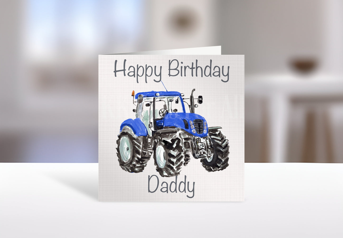 Personalised Blue Tractor Card, Birthday Card For Dad Grandad Brother Uncle Son Farmer