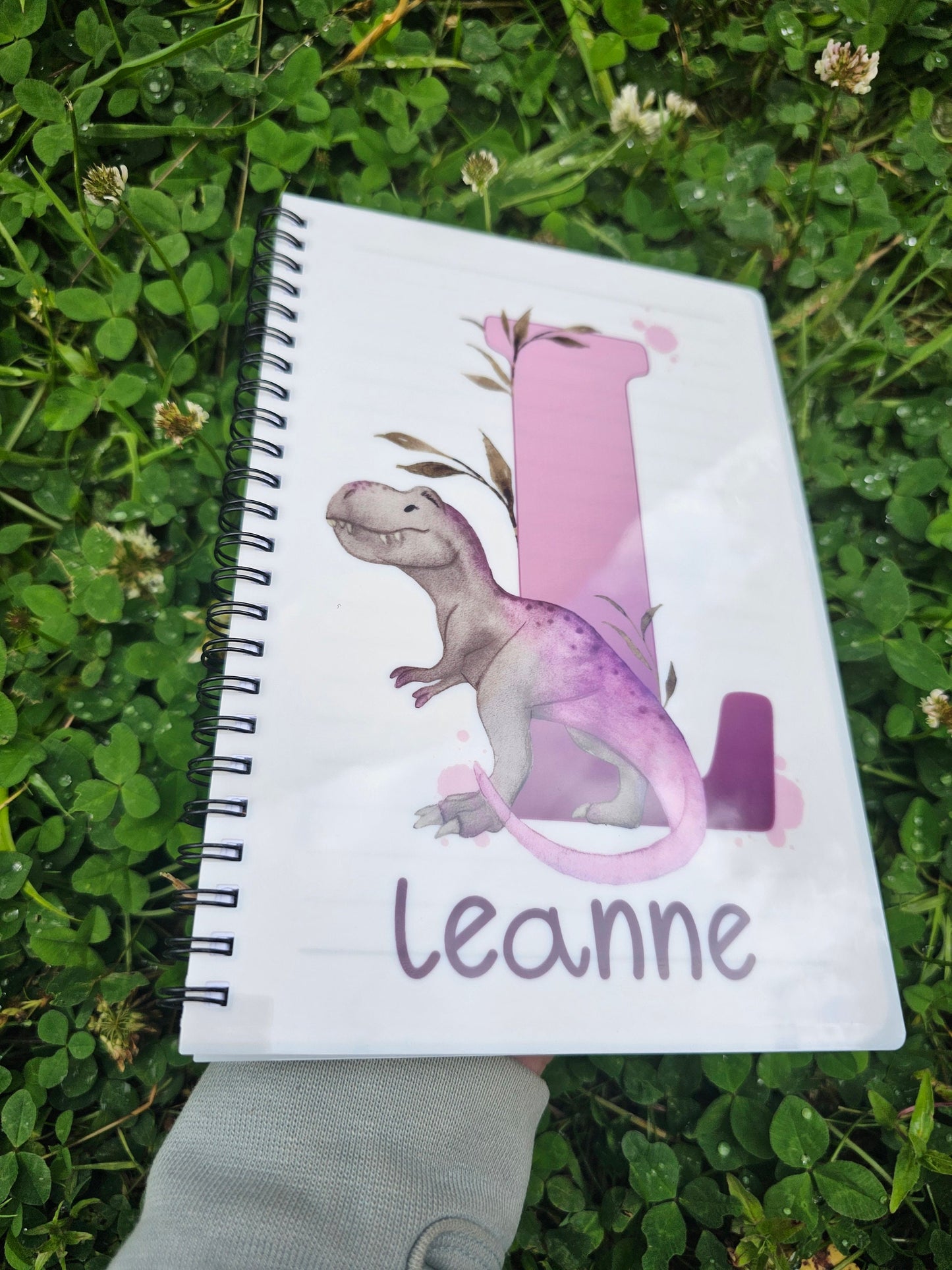 Pink Initial Dinosaur Notebook, Gift For Little Girl Or Best Friend, Birthday Gift For Her, Personalised Notepad, A5 Dino Notebook,Girl Gift