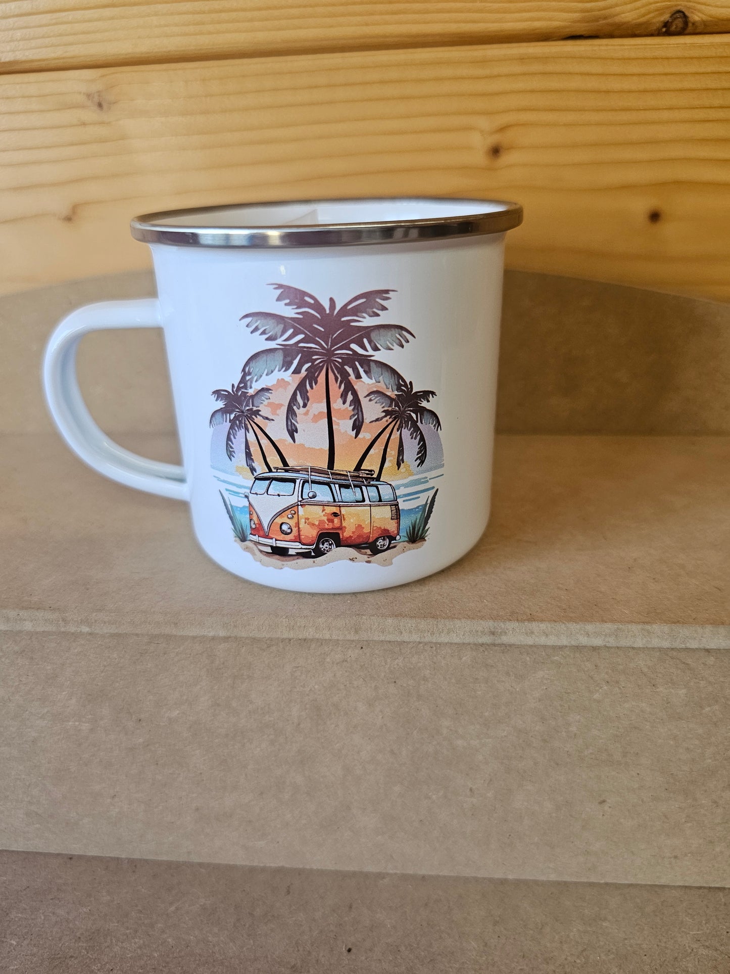 Orange Camper Enamel Mug