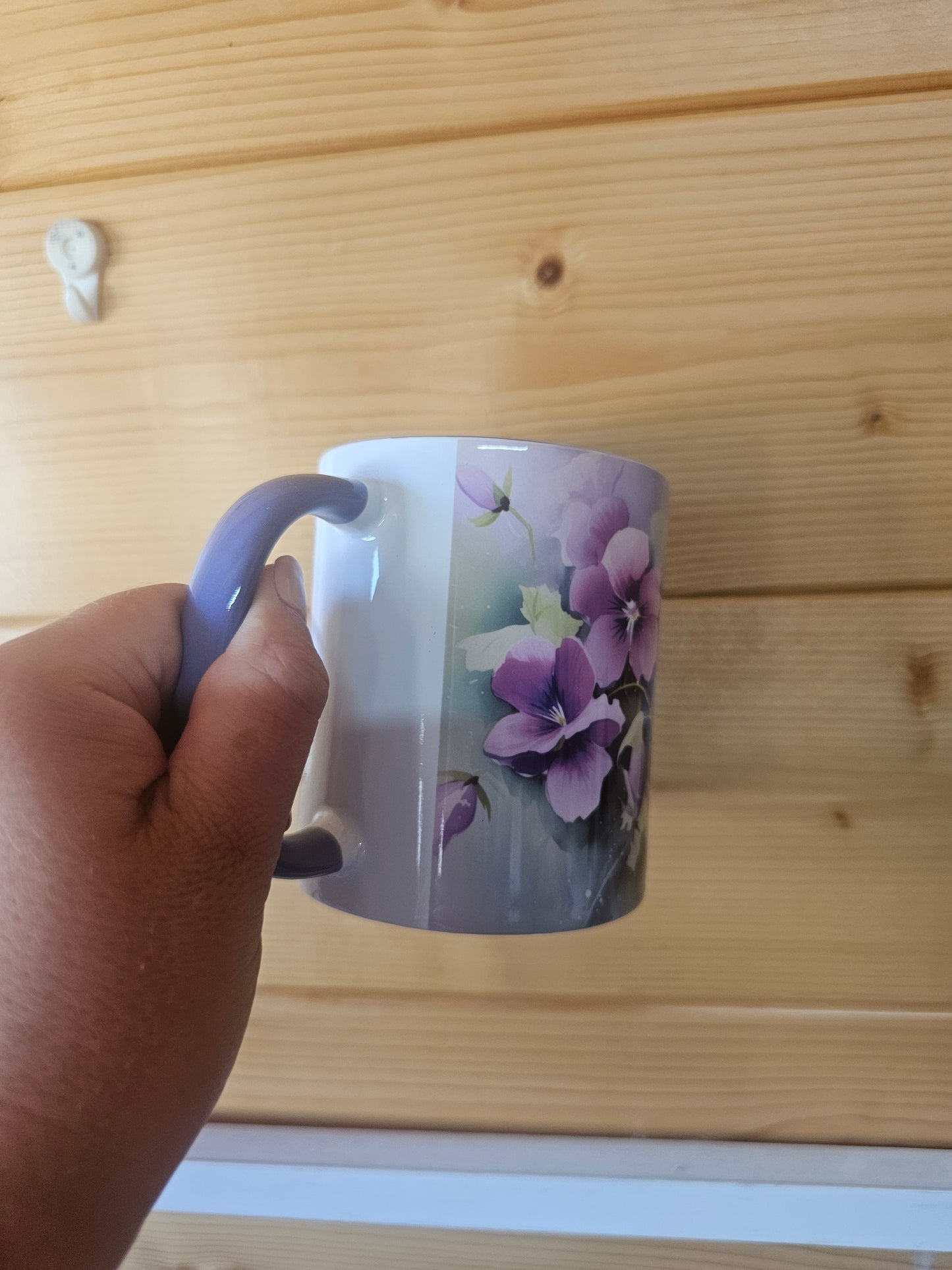 Purple Flower Ceramic Mug