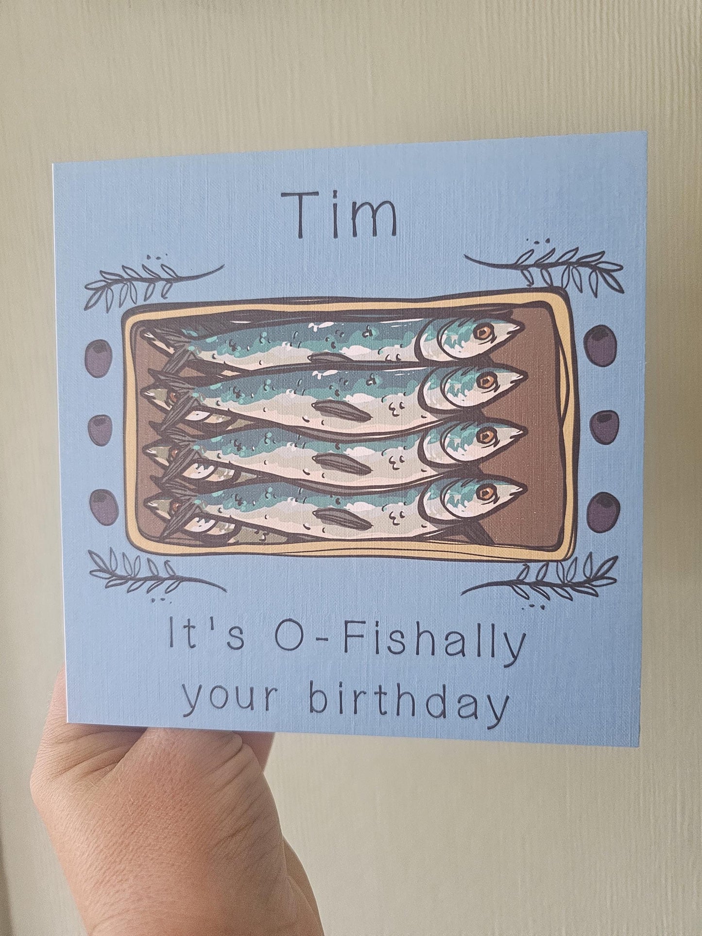 Personalised Sardine Birthday Card: O-Fishally Your Birthday