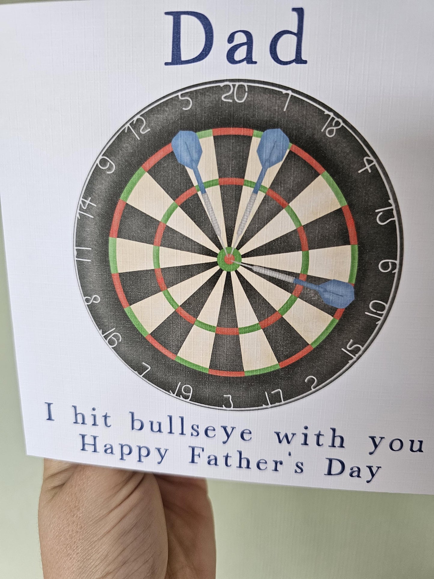 Personalised Dart's Father's Day Card, Dart's Dad Daddy Grandad Gramps Bamps Card