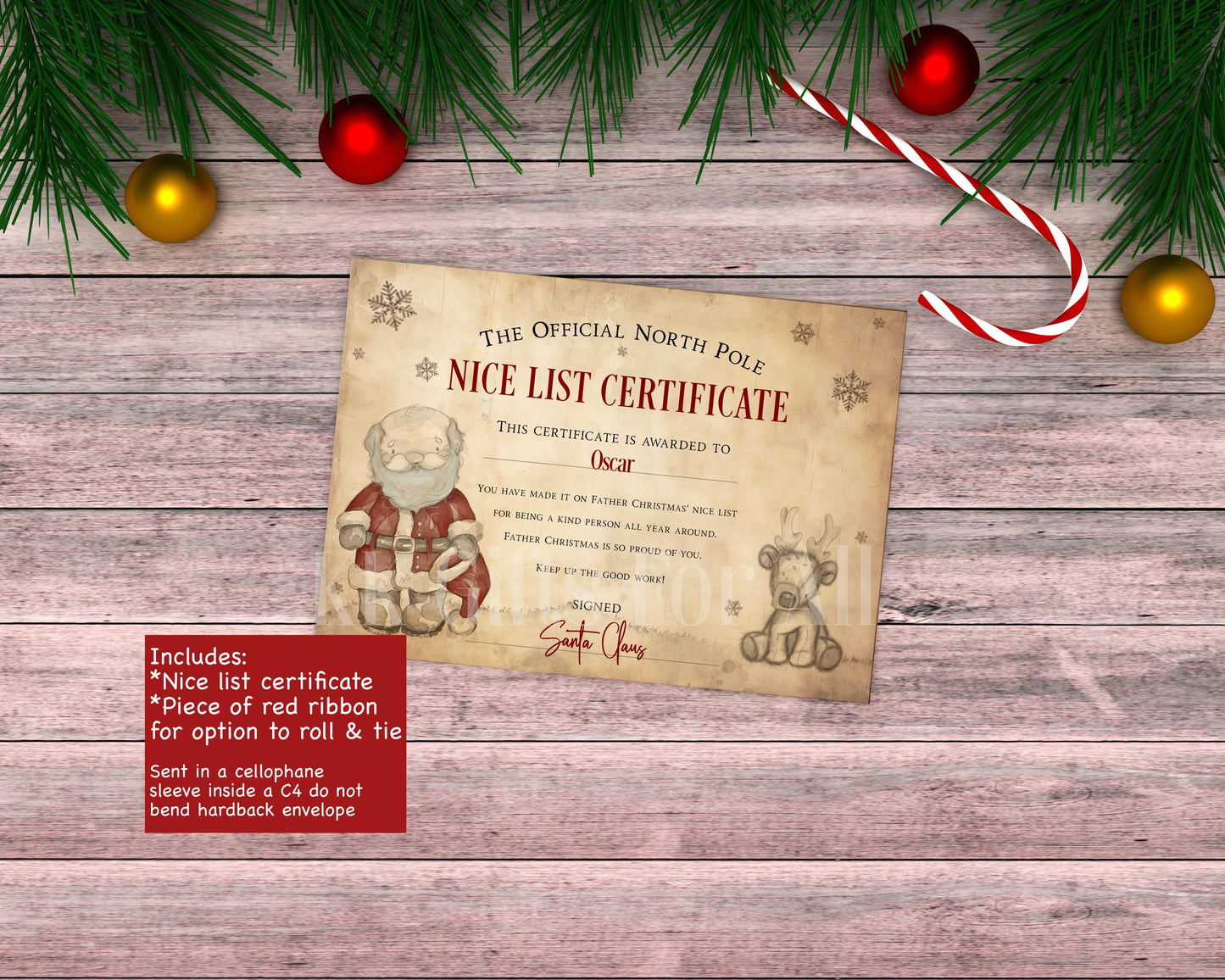 Personalised Santa Letter & Nice List Certificate