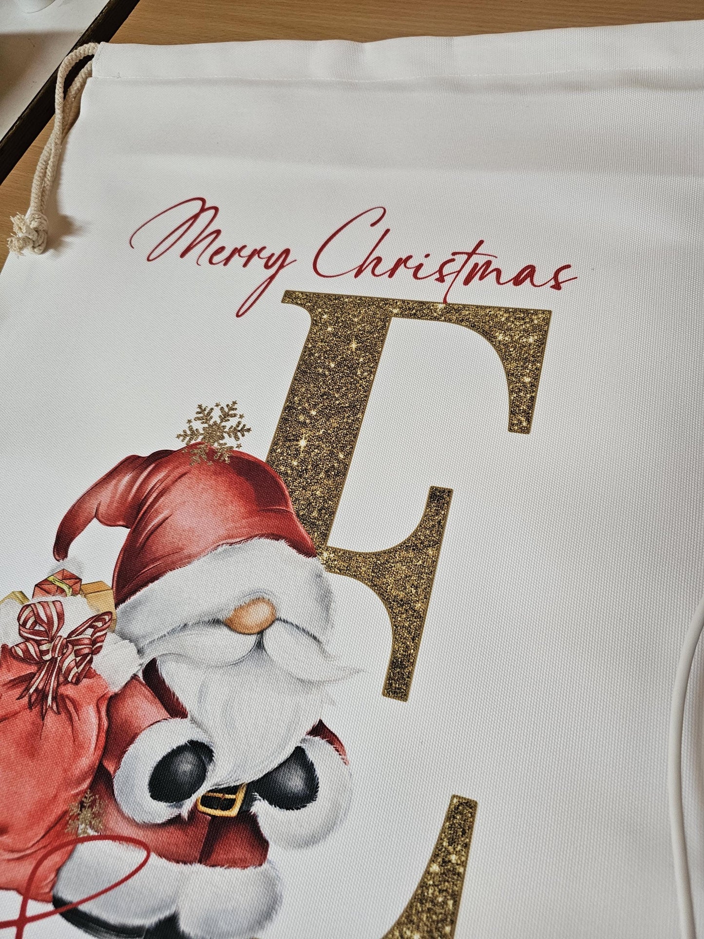 Christmas Gonk Santa Sack, Personalised Christmas Sack, Father Christmas Sack for Gonk Gnome Lovers