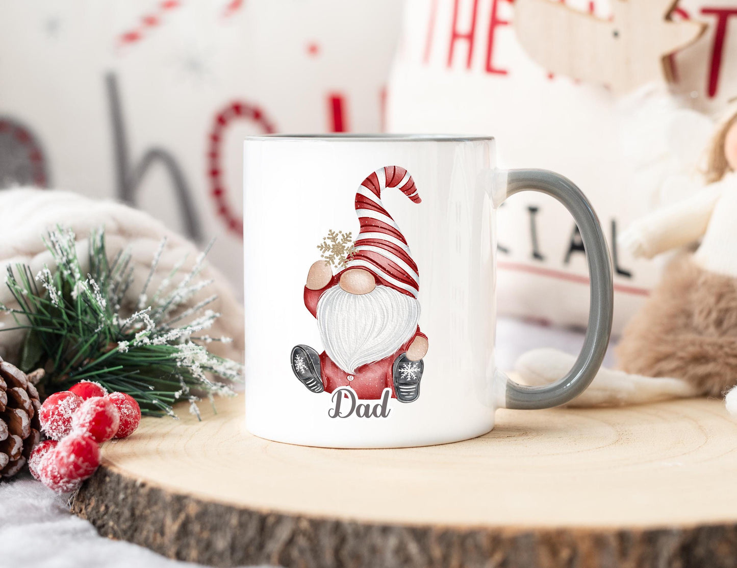 Male Gonk Mug, Personalised Gonk Cocoa Mug, Christmas Gonk Cup