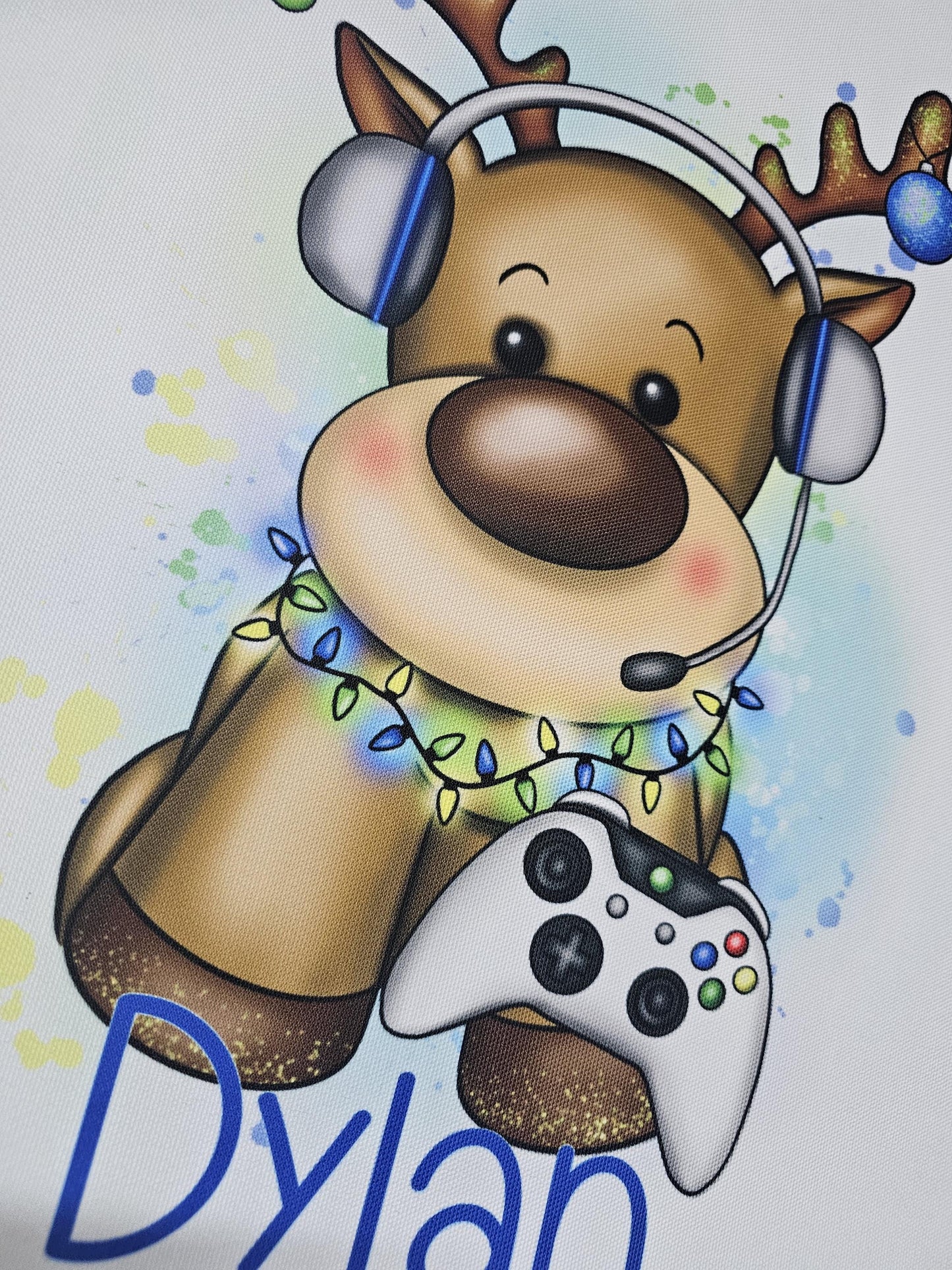 Personalised Father Christmas Santa Sack, Large Christmas Sack, Christmas Present Bag Gamer