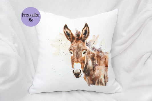 Donkey Cushion Home Pillow, Personalised Gift For Donkey Lover, Cottagecore & Farmhouse Style New Home Decor