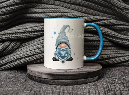 Personalised Blue Gonk Mug & Coaster For Friend Or Husband Birthday Gonk Lover Gifts