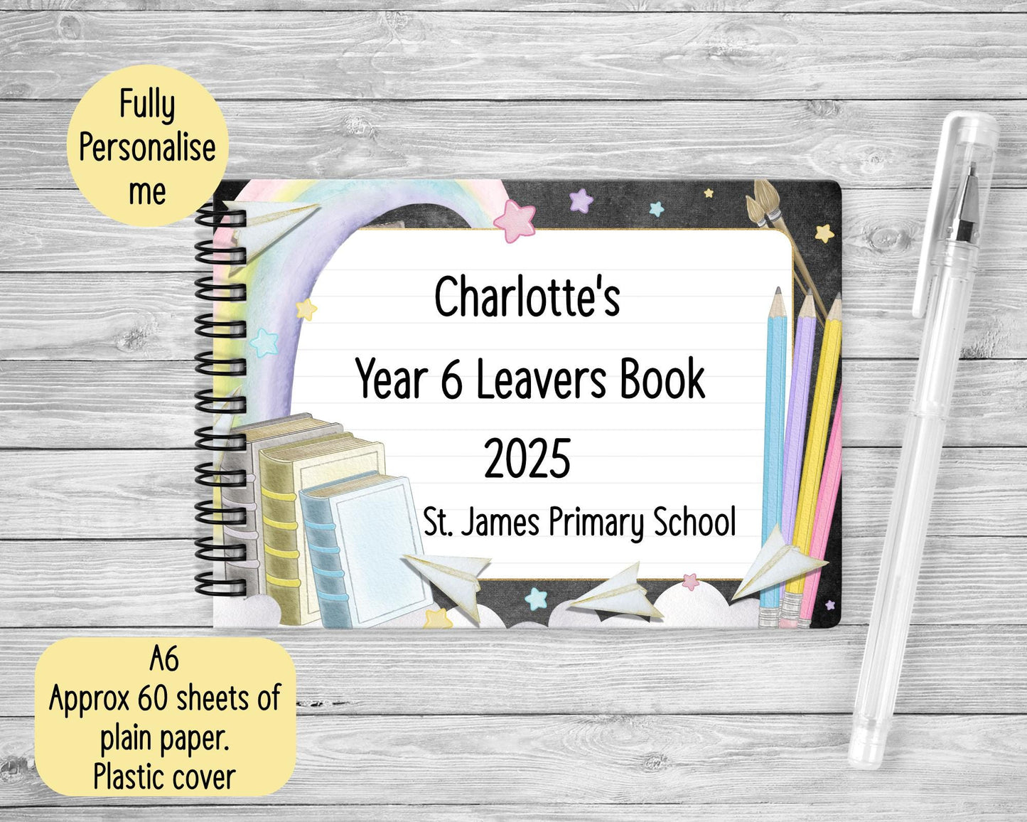 School Leavers Book, Personalised Leavers A6 Notebook For Year 6/11 Leavers, Class Of 2025 Keepsake