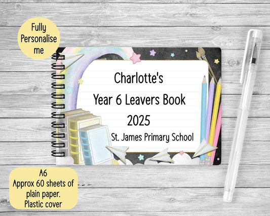 School Leavers Book, Personalised Leavers A6 Notebook For Year 6/11 Leavers, Class Of 2025 Keepsake