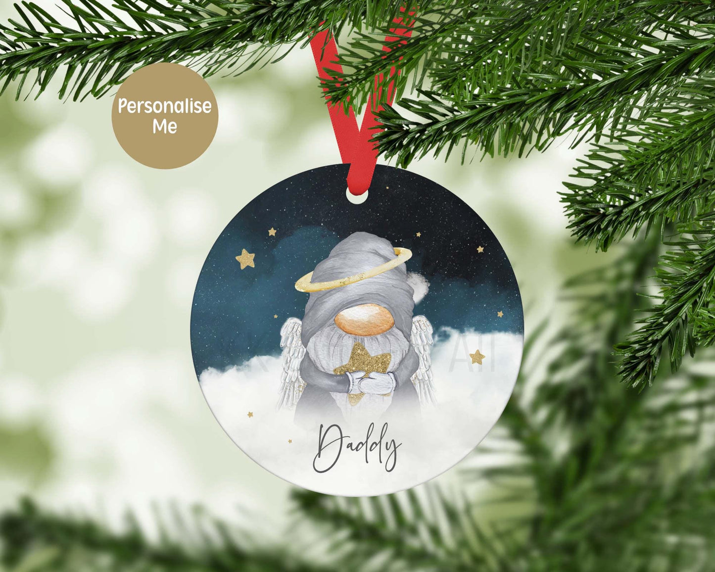 Personalized Memorial Christmas Ornament: Angel Gonk, Keepsake Decoration