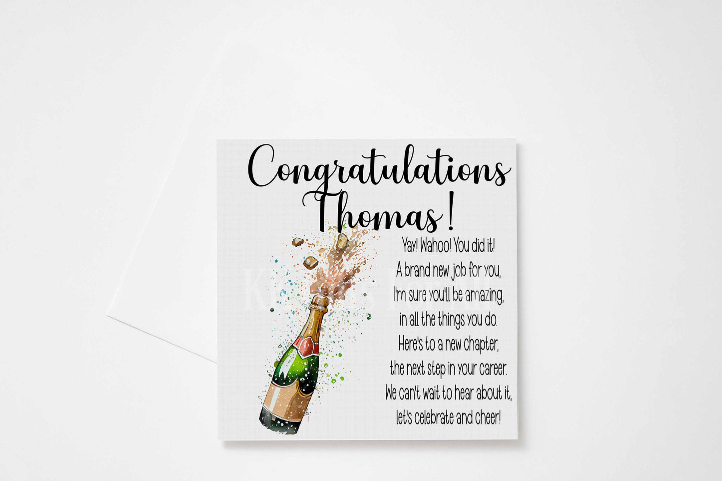 Personalised Card, New Job Card, Congratulations Greetings Card