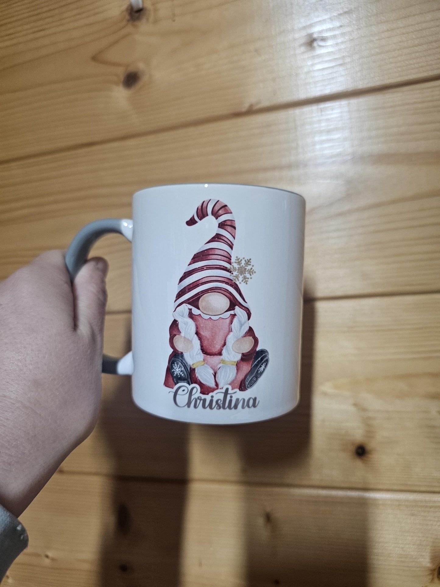 Christmas Cocoa Mug, Personalised Gonk Cup, Christmas Gnome Mug