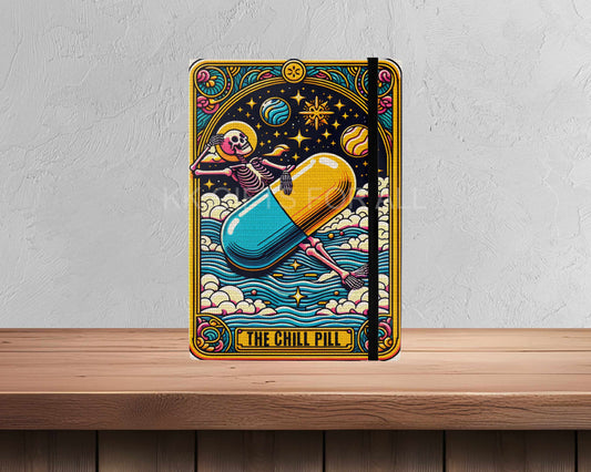 A5 Linen Notebook - Durable Hardback Journal With Linen Cover & Sarcastic Skull Gifts