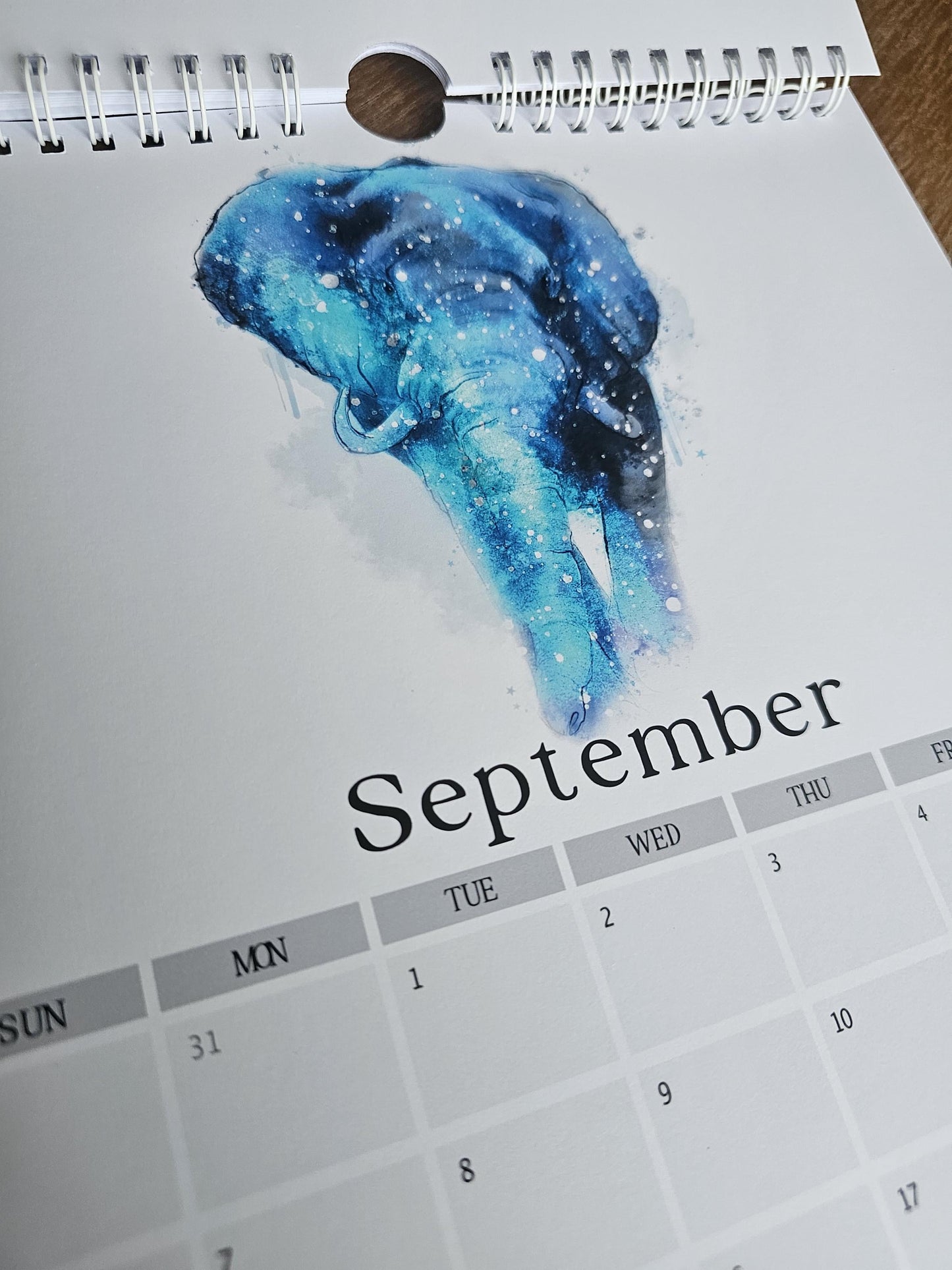 2026 Elephant Calendar, Portrait Wall Planner Calendar, Christmas Gift For Elephant Lovers