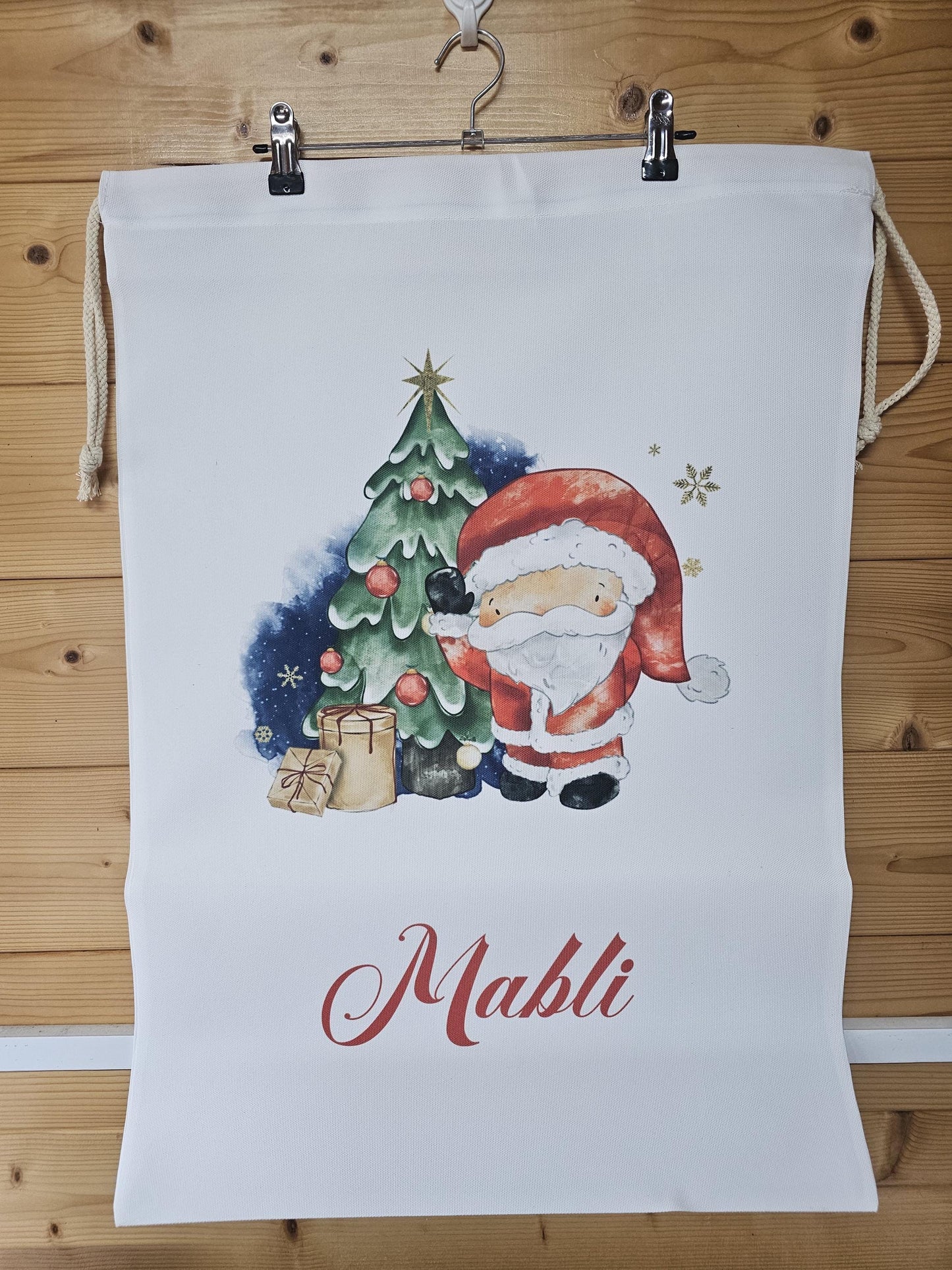 Personalised Christmas Santa Sack Father Christmas Bag, Drawstring Present Sack