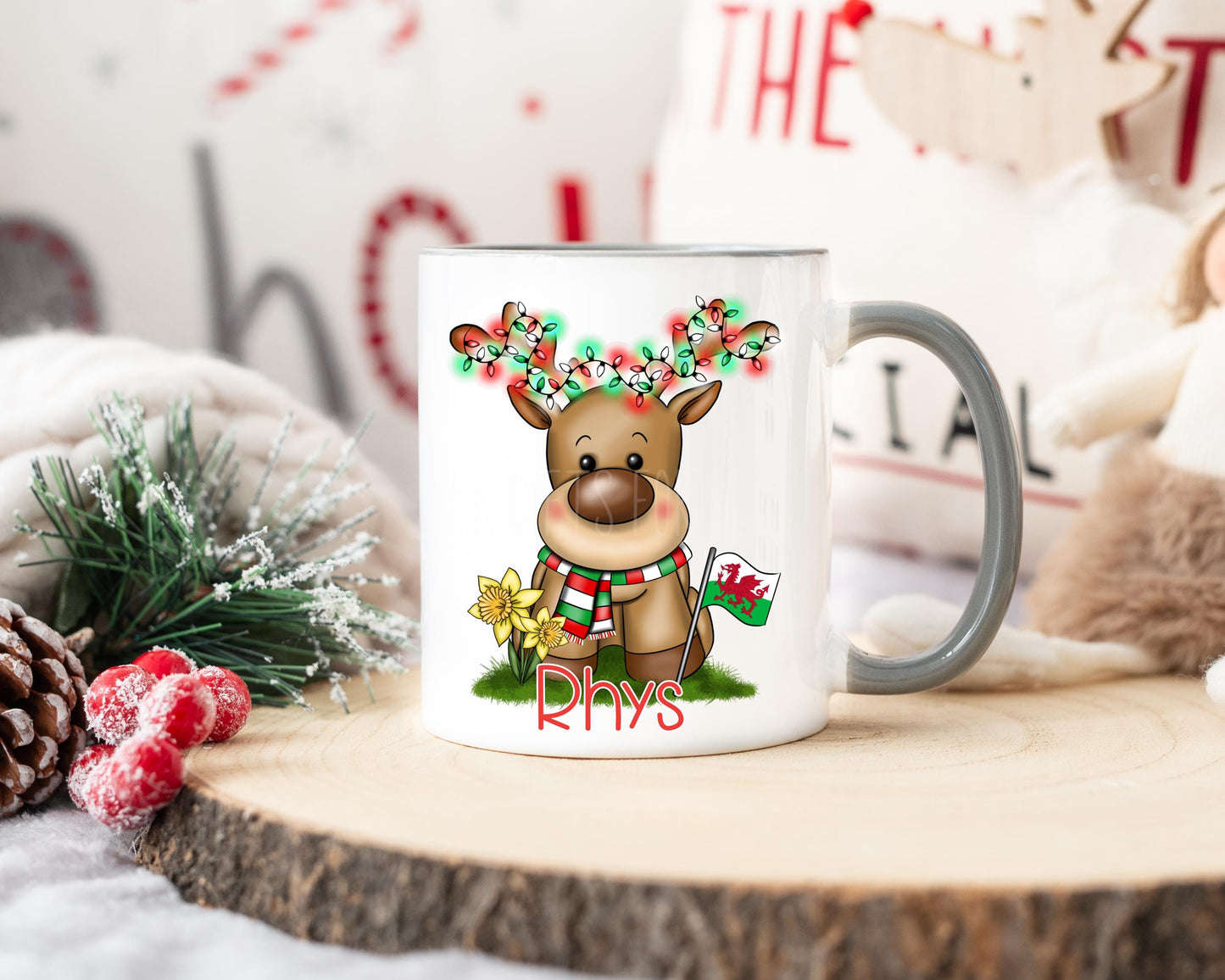 Personalised Christmas Reindeer Mug
