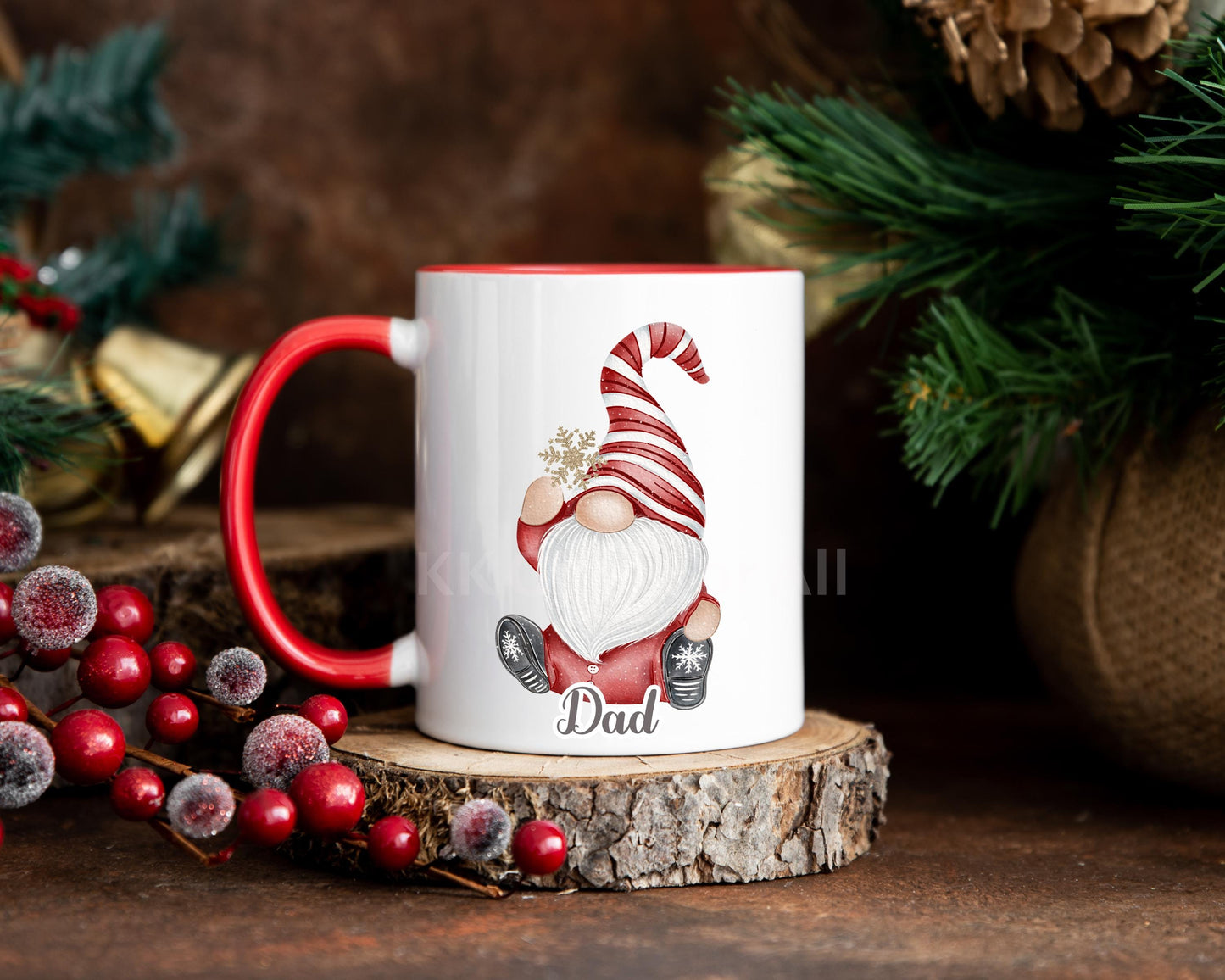 Personalised Gonk Mug, Red Christmas Gnome Mug, Christmas Cocoa Cup