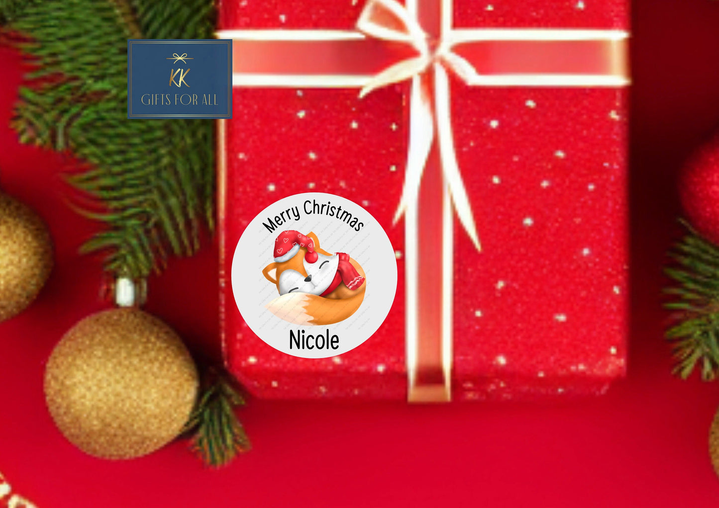 Personalised Christmas Stickers, 24 Christmas Gift Tag Stickers, Custom Xmas Gift Tags, Christmas Present Stickers, Snowman, Reindeer, Gifts