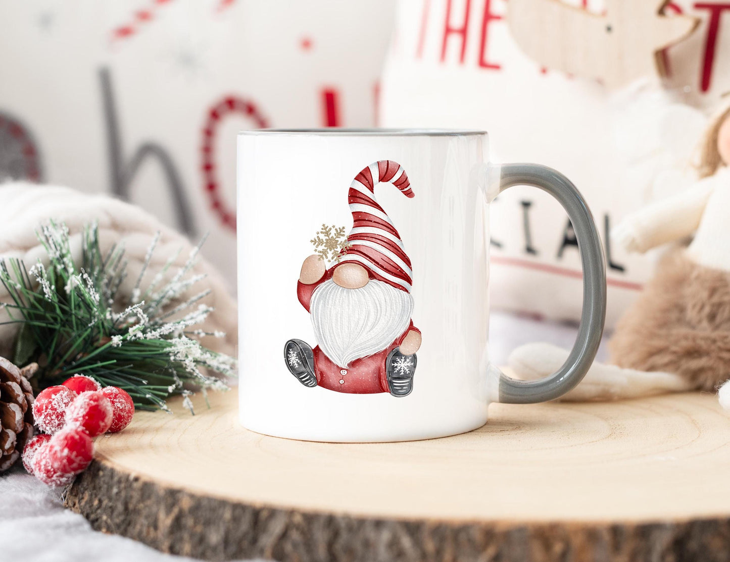 Male Gonk Mug, Personalised Gonk Cocoa Mug, Christmas Gonk Cup