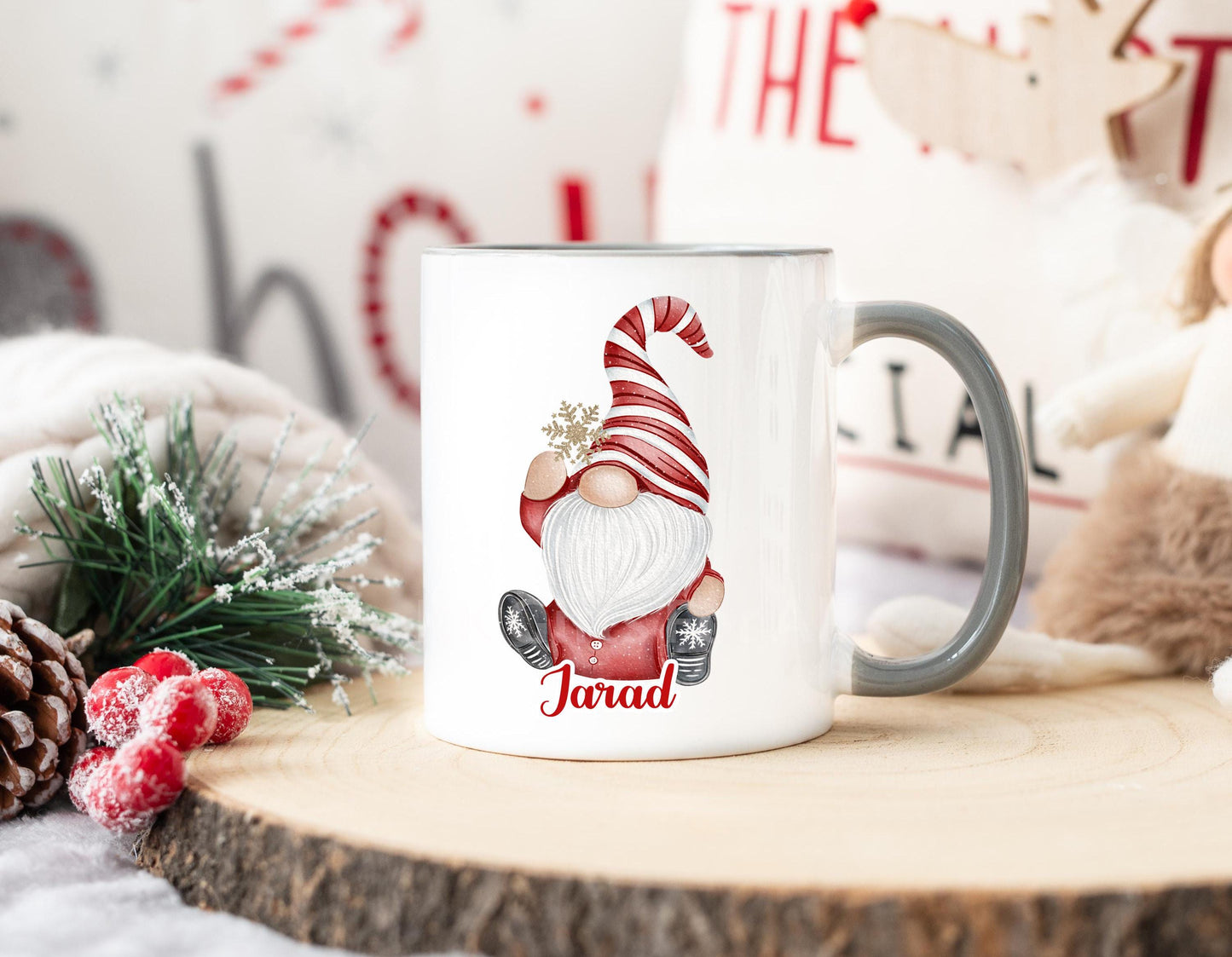 Male Gonk Mug, Personalised Gonk Cocoa Mug, Christmas Gonk Cup