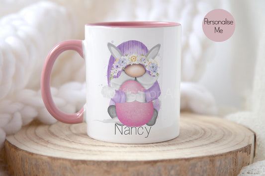 Personalised Easter Gonk Gnome Mug, Easter Gift For Gonk Lover, Easter Cup For Mum Nan Sister Friend
