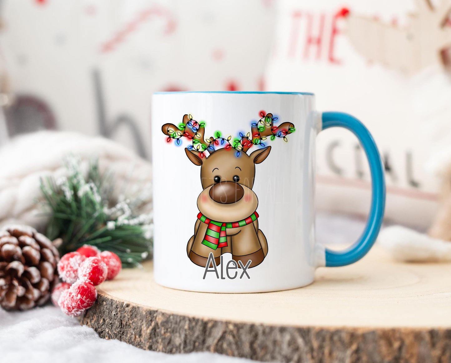 Personalised 11oz Mug, Christmas Eve Movie Mug, Christmas Mug For Boys, Reindeer Xmas Mug