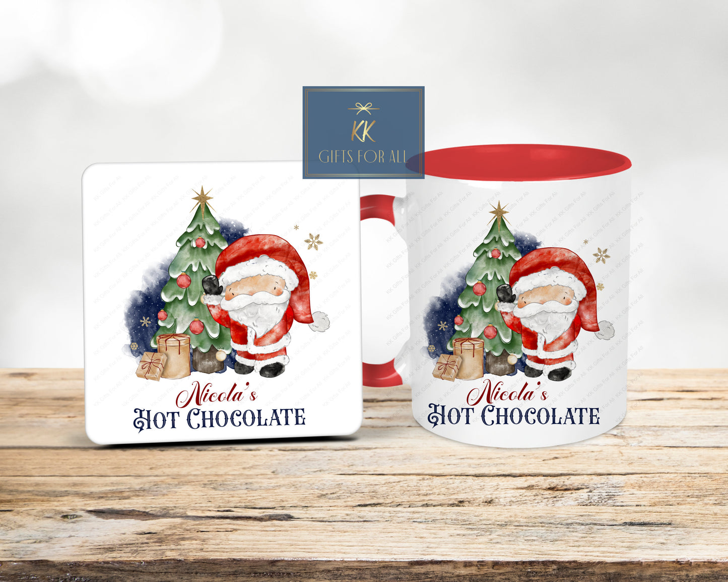 Personalised Christmas Cocoa Mug, Santa Hot Chocolate, Children And Adult Christmas Mug