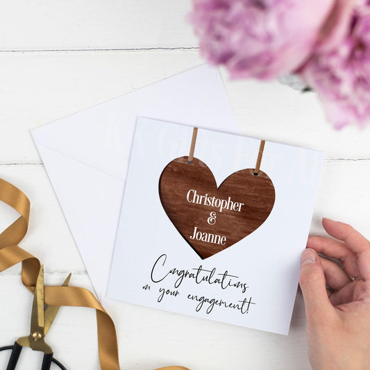 Personalised Engagement Card, Engaged Card, Heart Engagement Card