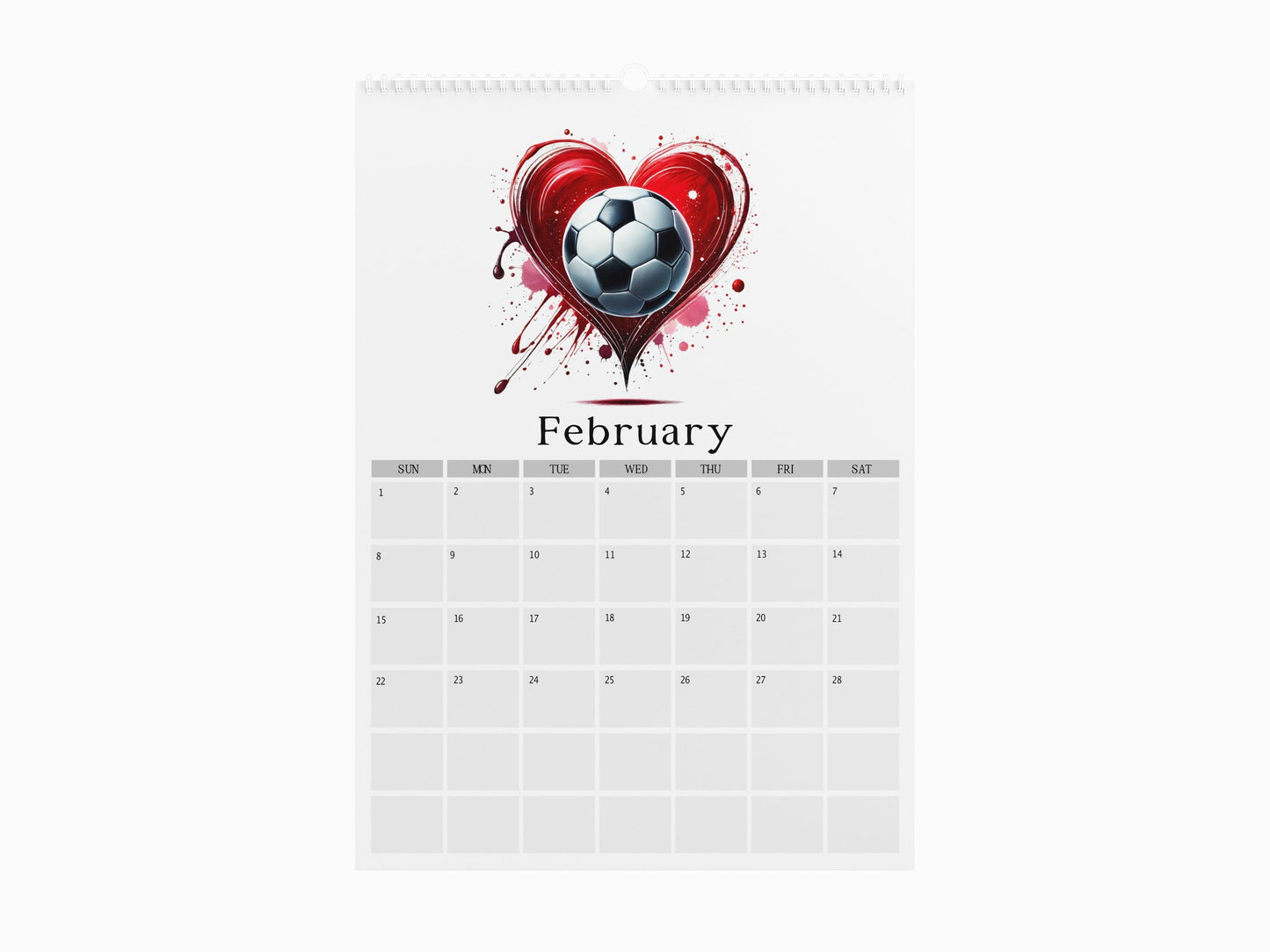 2026 Football Calendar, Football Wall Calendar, Footie Lover Gift, A4 Monthly Planner