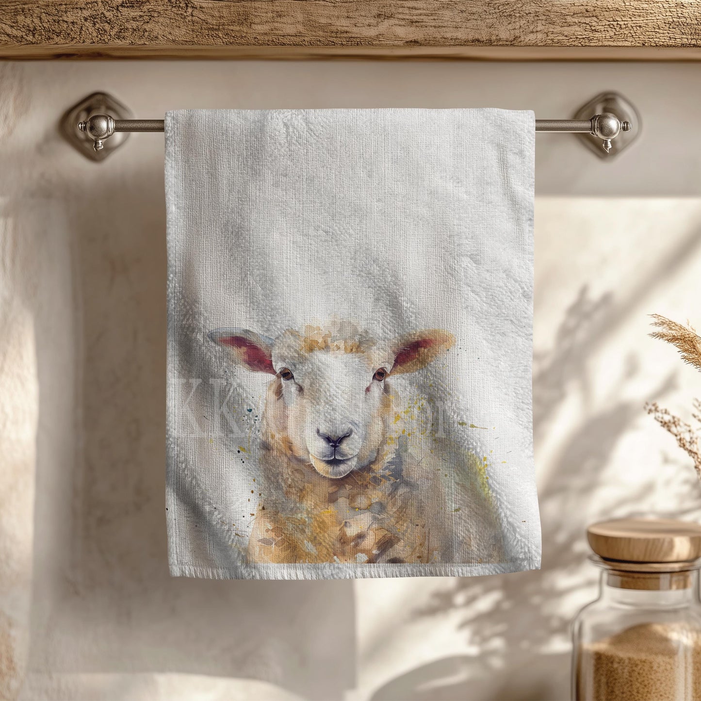 Sheep Tea Towel, Farmhouse Kitchen Towel