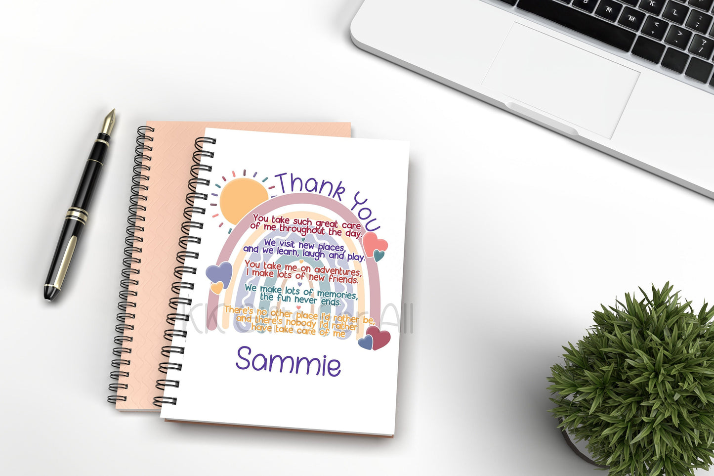 Personalised Thank You For Looking After Me A5 Notebook, Gift For Nursery Worker