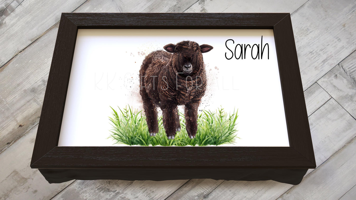 Ryeland Sheep Lap Tray, Personalised Ryeland Sheep Gifts, Coloured Ryeland Sheep
