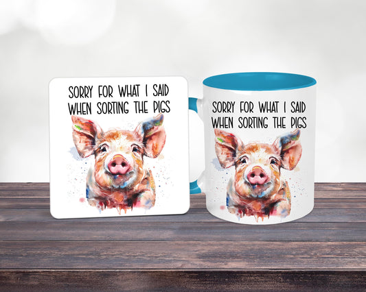 Funny Sheep Sorting Mug, Sorry For What I Said When Sorting The Pigs, Gift For Pig Farmer