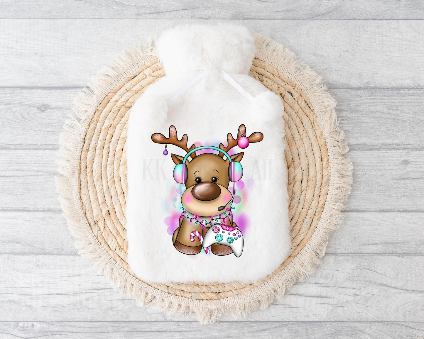 Personalsied Hot Water Bottle, Christmas Gamer Hot Water Bottle, Gamer Girl Gifts