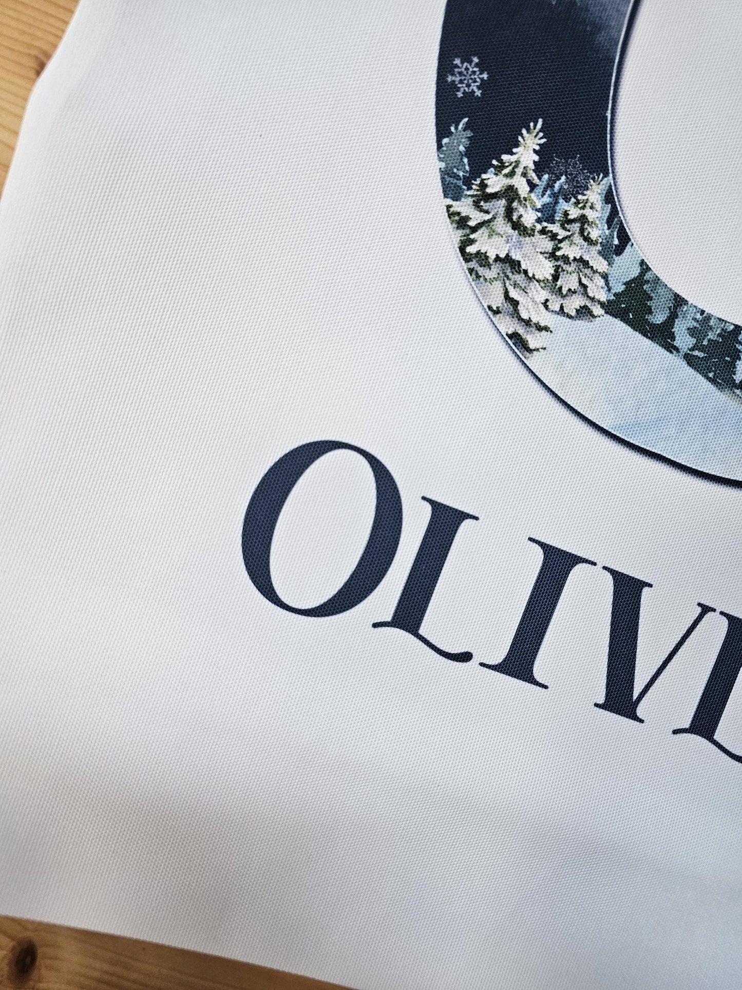 Personalised Christmas Santa Sack Father Christmas Bag, Initial Santa & Reindeer Nightfall Sky, Girl Or Boy