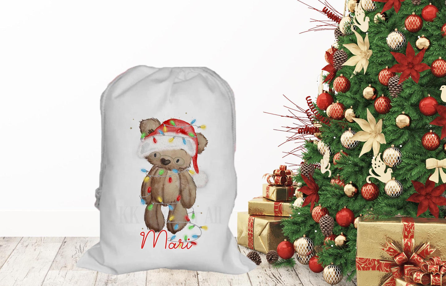 Personalised Father Christmas Santa Sack, Large Christmas Sack, Christmas Present Bag