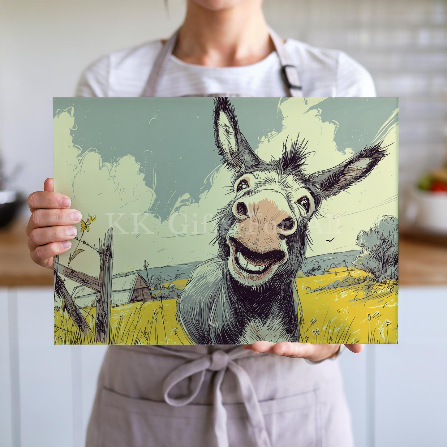 Donkey Chopping Board, Glass Work Top Saver, Cutting Board, New Home Gifts, Farmhouse Kitchen Decor