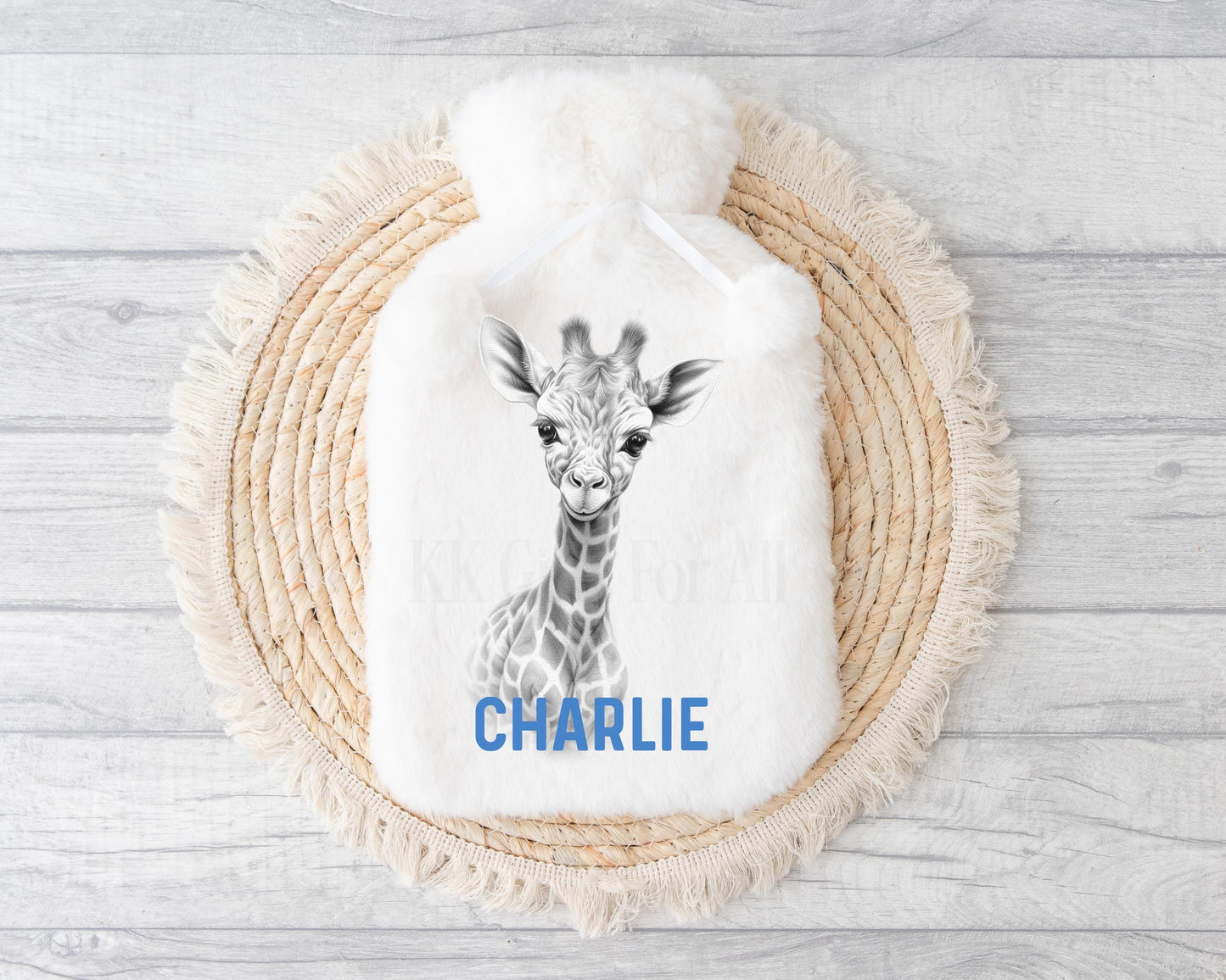 Giraffe Hot Water Bottle, Personalised Giraffe Gift, Sketchy Giraffe