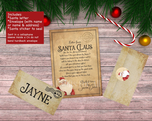 Personalised Santa Letter & Nice List Certificate: Vintage Style Christmas Keepsake