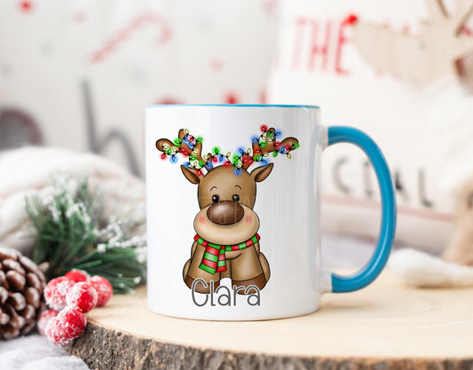 Personalised 11oz Mug, Christmas Eve Movie Mug, Christmas Mug For Boys, Reindeer Xmas Mug