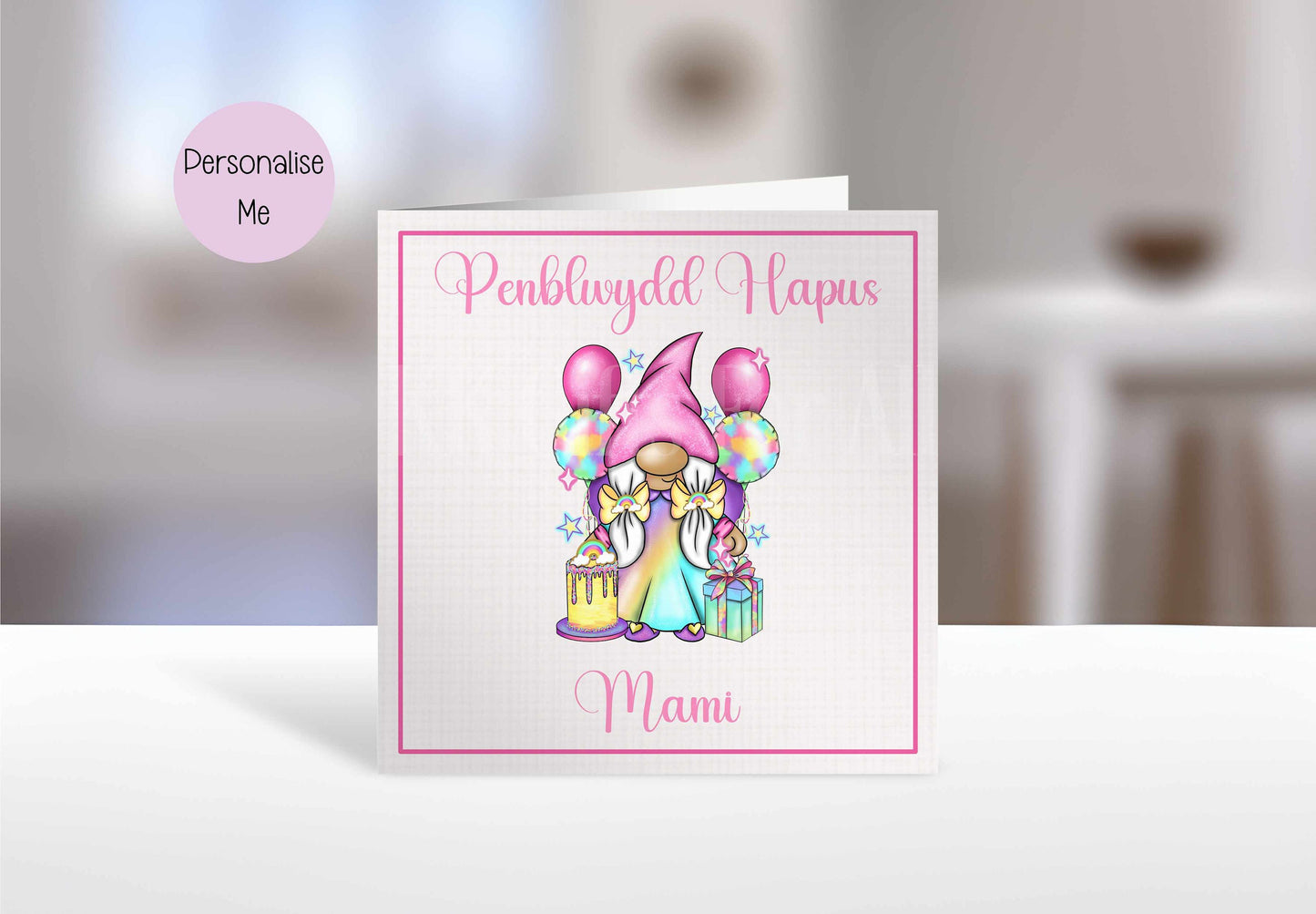 Penblwydd Hapus Card, Welsh Birthday Card For Friend Mum Sister Auntie Godmum Mamgu, Personalised Card