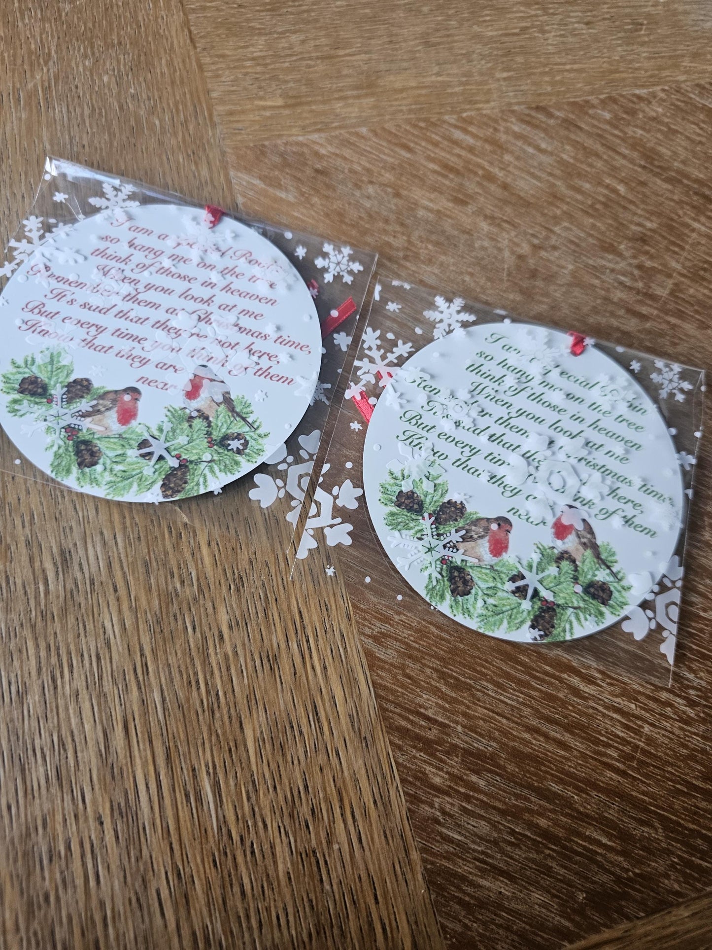 Memorial Robin Christmas Tree Decoration, Christmas Hanging Ornament, Metal Tree Decoration