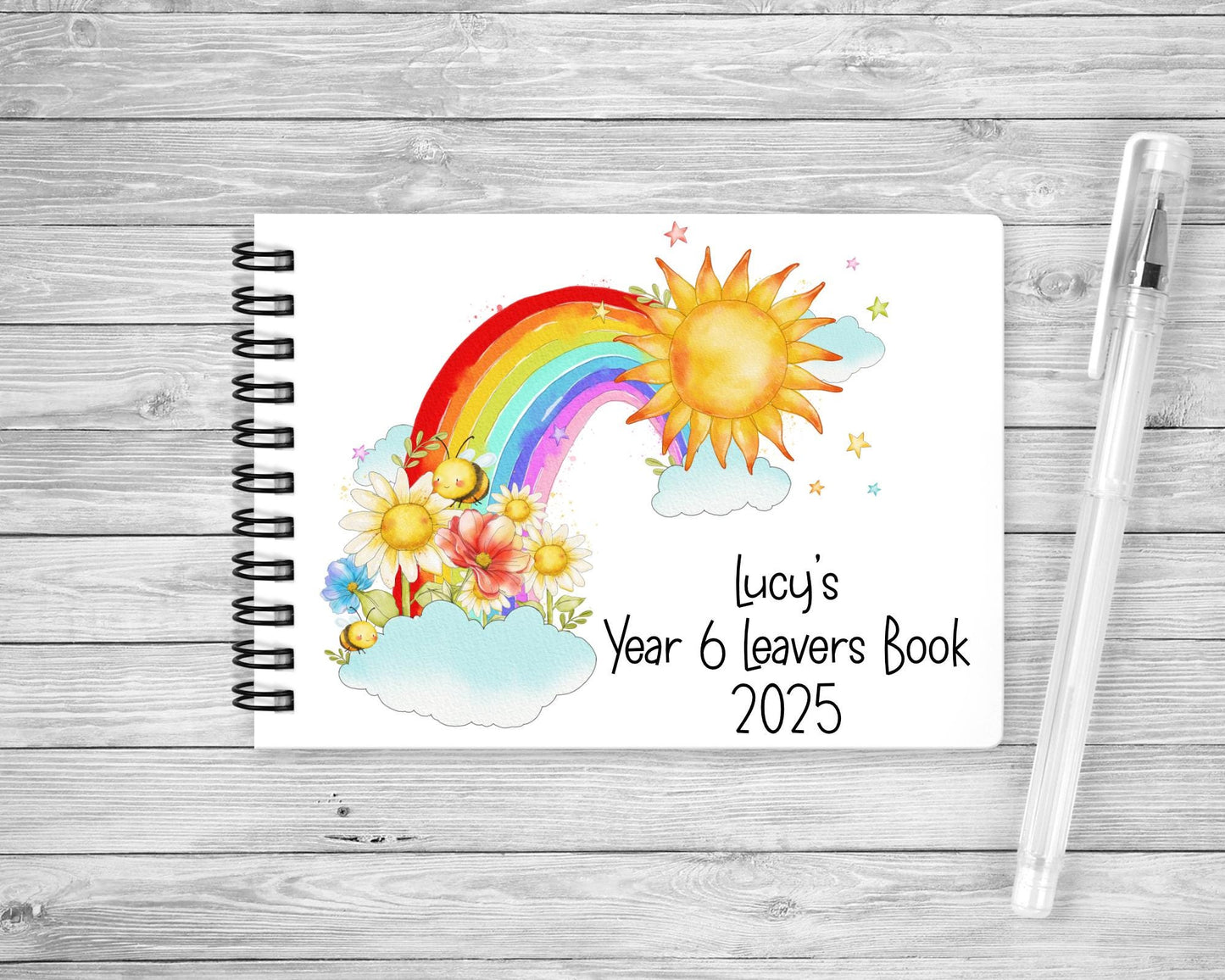 Rainbow School Leavers Book, Personalised Leavers A6 Notebook For Year 6/11 Leavers, Class Of 2025 Keepsake
