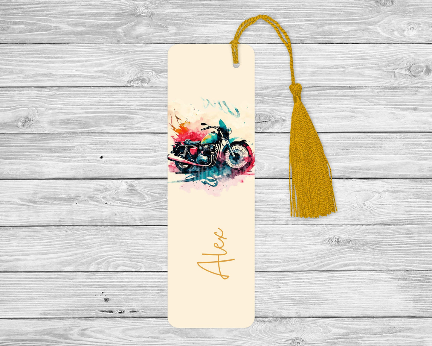 Personalised Motorbike Bookmark, Motorcycle Bookmark, Bookmark for Motorbike Lover