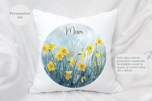 Daffodil Flower Cushion, Spring Flower Home Decor Pillow, Gift For Mum Nan Auntie, Gift For Gardener, New Home Decor