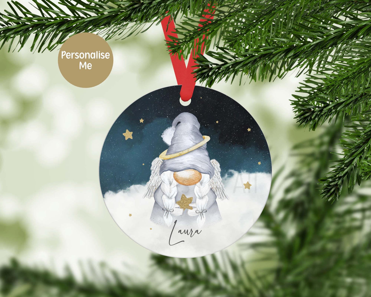 Personalized Memorial Christmas Ornament: Angel Gonk, Keepsake Decoration